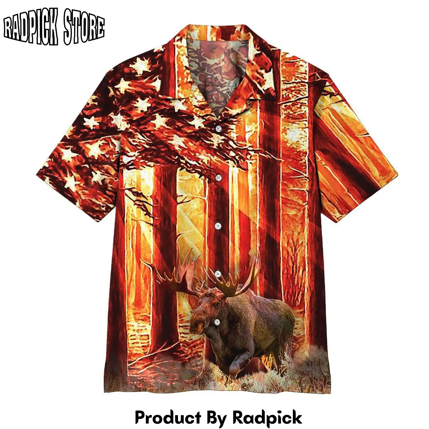 Radpick 3d moose hunting hawaii shirt rp292527